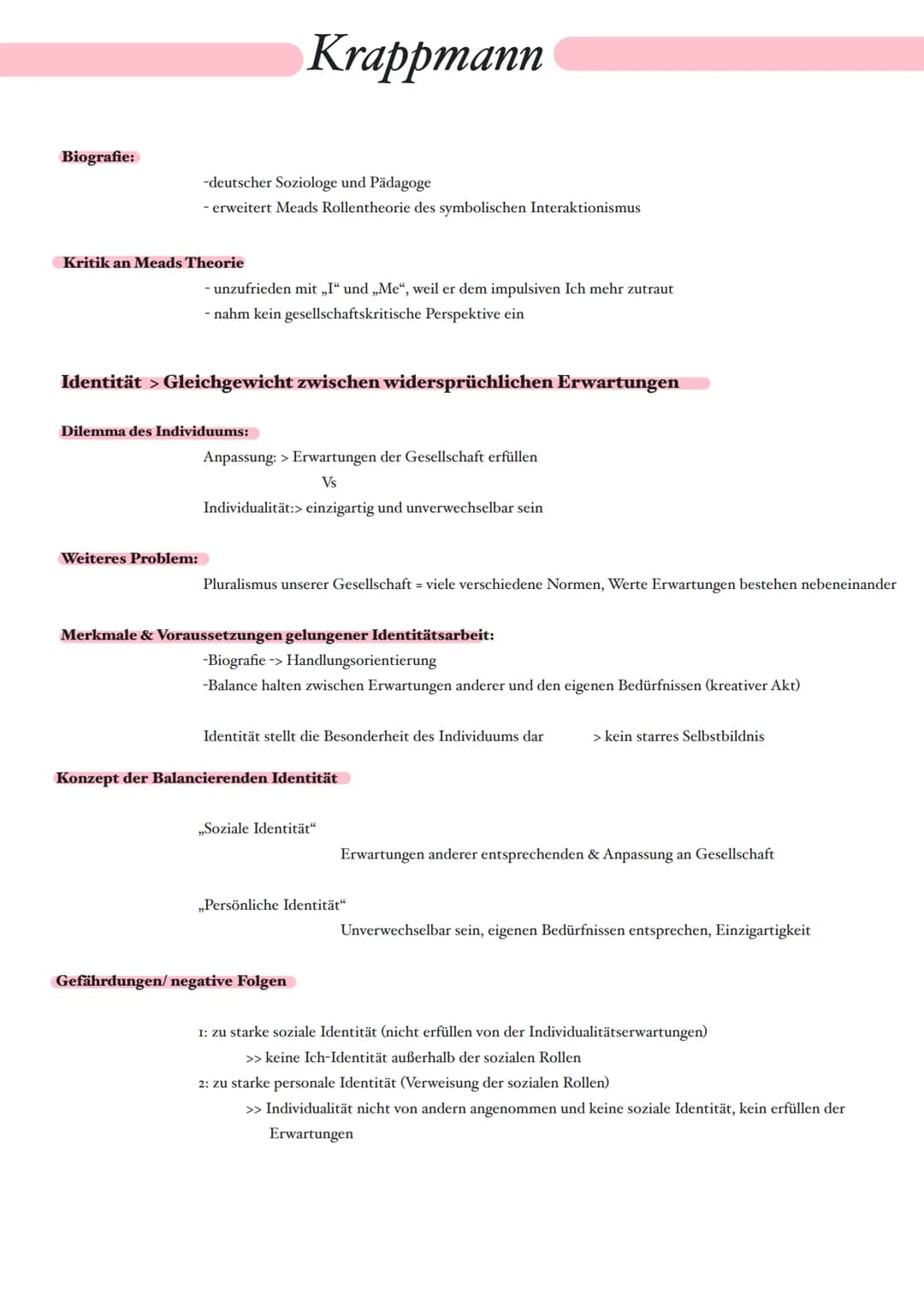 Biografie:
Kritik an Meads Theorie
-deutscher Soziologe und Pädagoge
- erweitert Meads Rollentheorie des symbolischen Interaktionismus
Weite