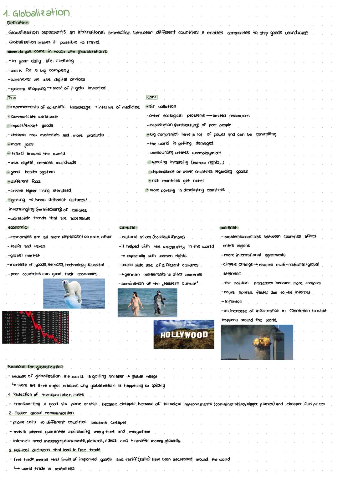 # 1. Globalization.
Definition
Globalisation represents an international connection between different countries. It enables companies to shi