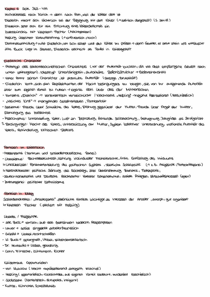 DER UNTERTAN
Inhaltsangabe
Kapitel 1 Seite 5-62
Diederichs Kindheit → Beziehung zu
Offenbarung erster Charakterzüge
Schulzeit
Studienzeit in