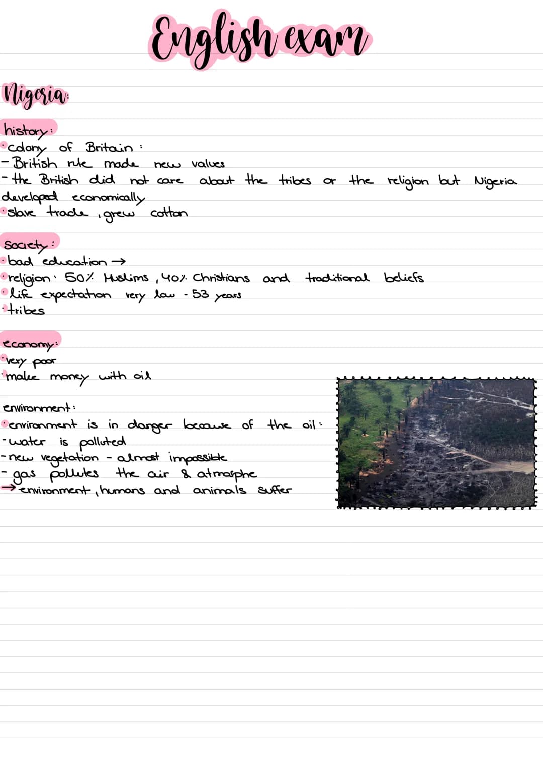 Nigeria:
history:
•colony of Britain:
English exam
- British rule made
- the British did not care
developed economically
• slave trade
grew
