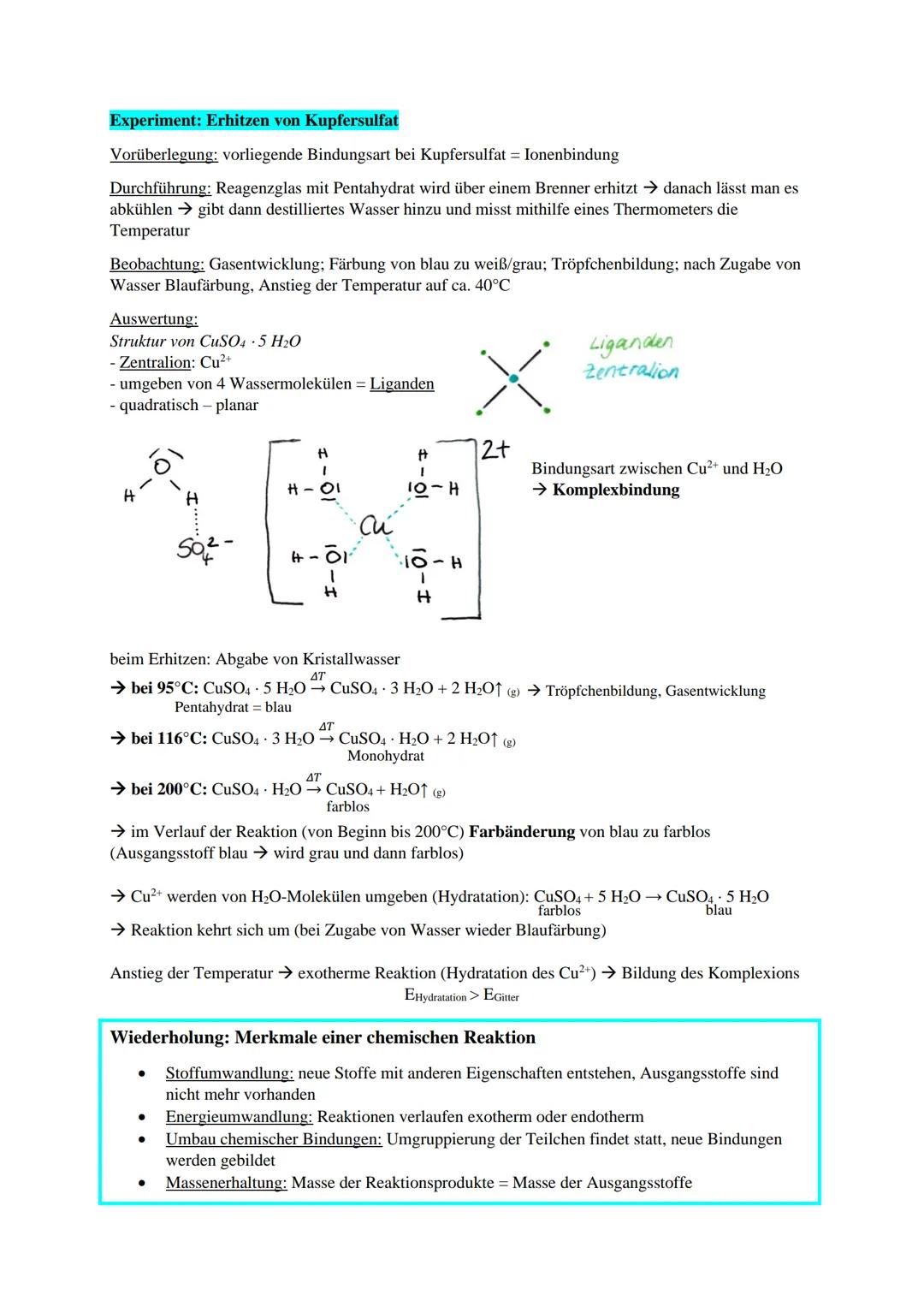 •Komplexchemie
Kupfersulfat - Salz der Schwefelsäure
Kupfersulfat = Kupfersalz der Schwefelsäure
wird für Vielzahl von Prozessen und Reaktio