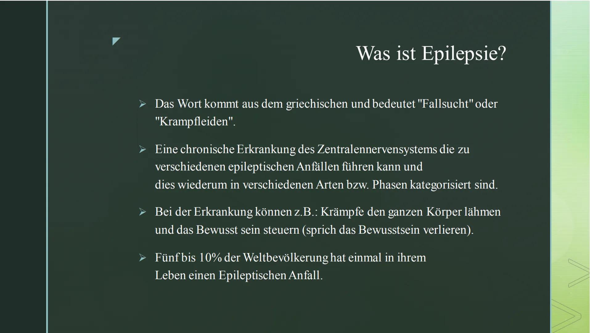 Epilepsie ➤ Was ist Epilepsie?
➤ Ursachen
Inhaltsverzeichnis
➤ Arten und Phasen
> Symptome
Unterschiede zwischen Epilepsie und epileptischer