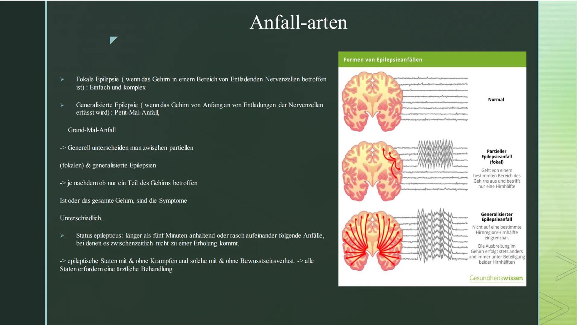 Epilepsie ➤ Was ist Epilepsie?
➤ Ursachen
Inhaltsverzeichnis
➤ Arten und Phasen
> Symptome
Unterschiede zwischen Epilepsie und epileptischer