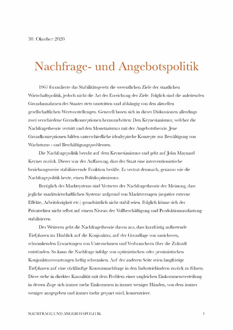 Know NACHFRAGE UND ANGEBOTSPOLITIK  thumbnail