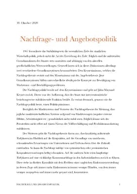 Know NACHFRAGE UND ANGEBOTSPOLITIK  thumbnail