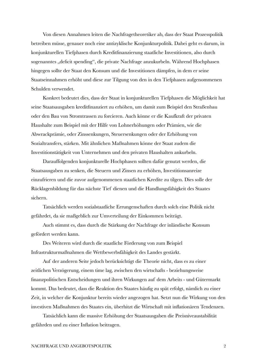 30. Oktober 2020
Nachfrage- und Angebotspolitik
1967 formulierte das Stabilitätsgesetz die wesentlichen Ziele der staatlichen
Wirtschaftspol