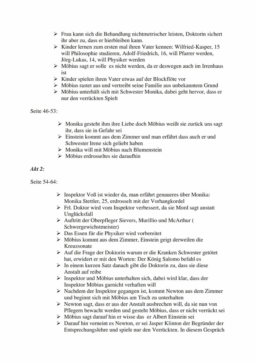 Autor: Friedrich Dürrenmatt
Verlag: Diogenes
Genre: Komödie, ich wür Tragikomödie sagen
1.Akt
Ort: Sanatorium Les Cerisies
Seite 15-29:
Die 