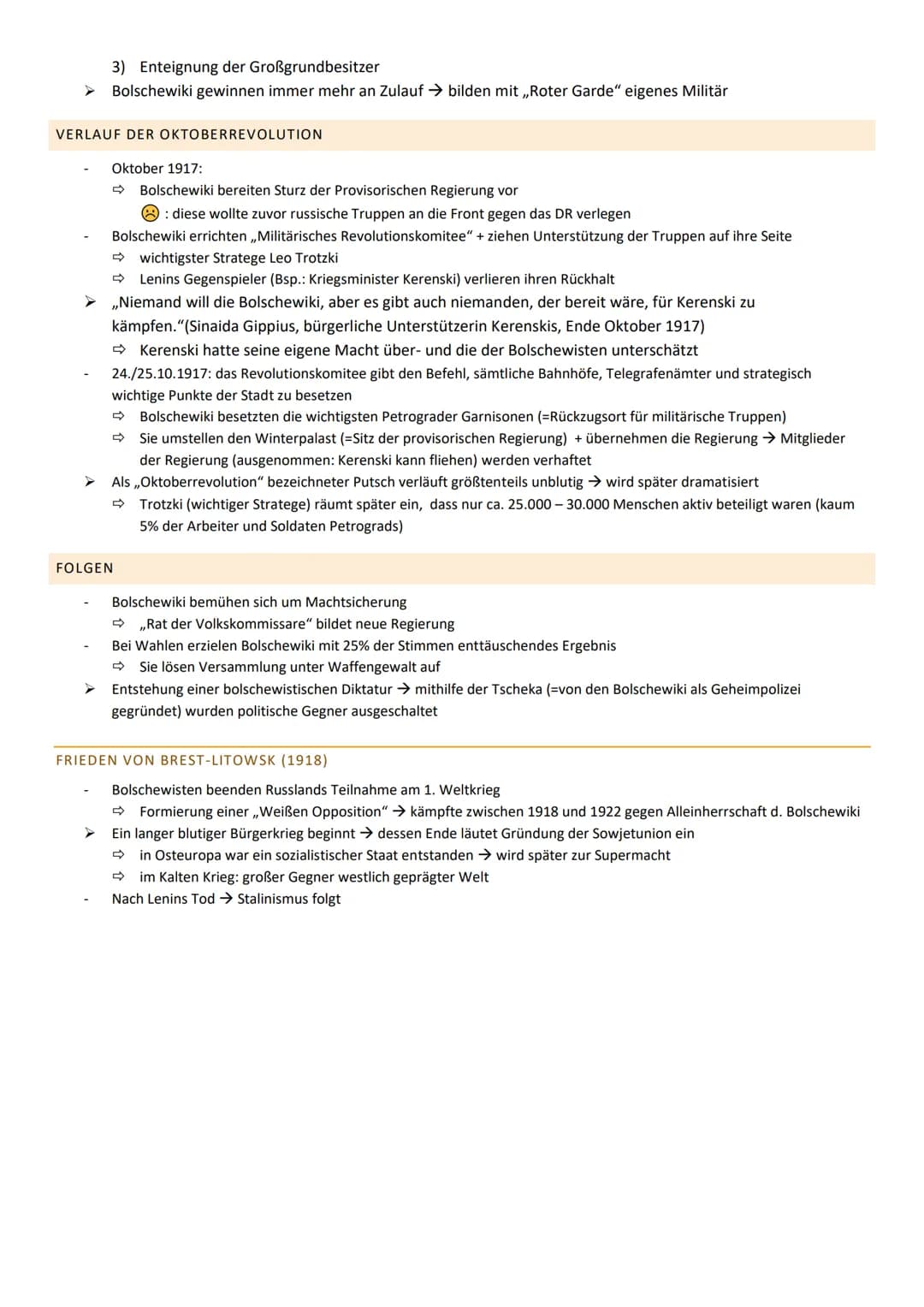 ALLGEMEIN
leitete historische Wende ein
Folgen: blutiger Bürgerkrieg + Alleinherrschaft der kommunistischen Bolschewiki
Bolschewiki errichte