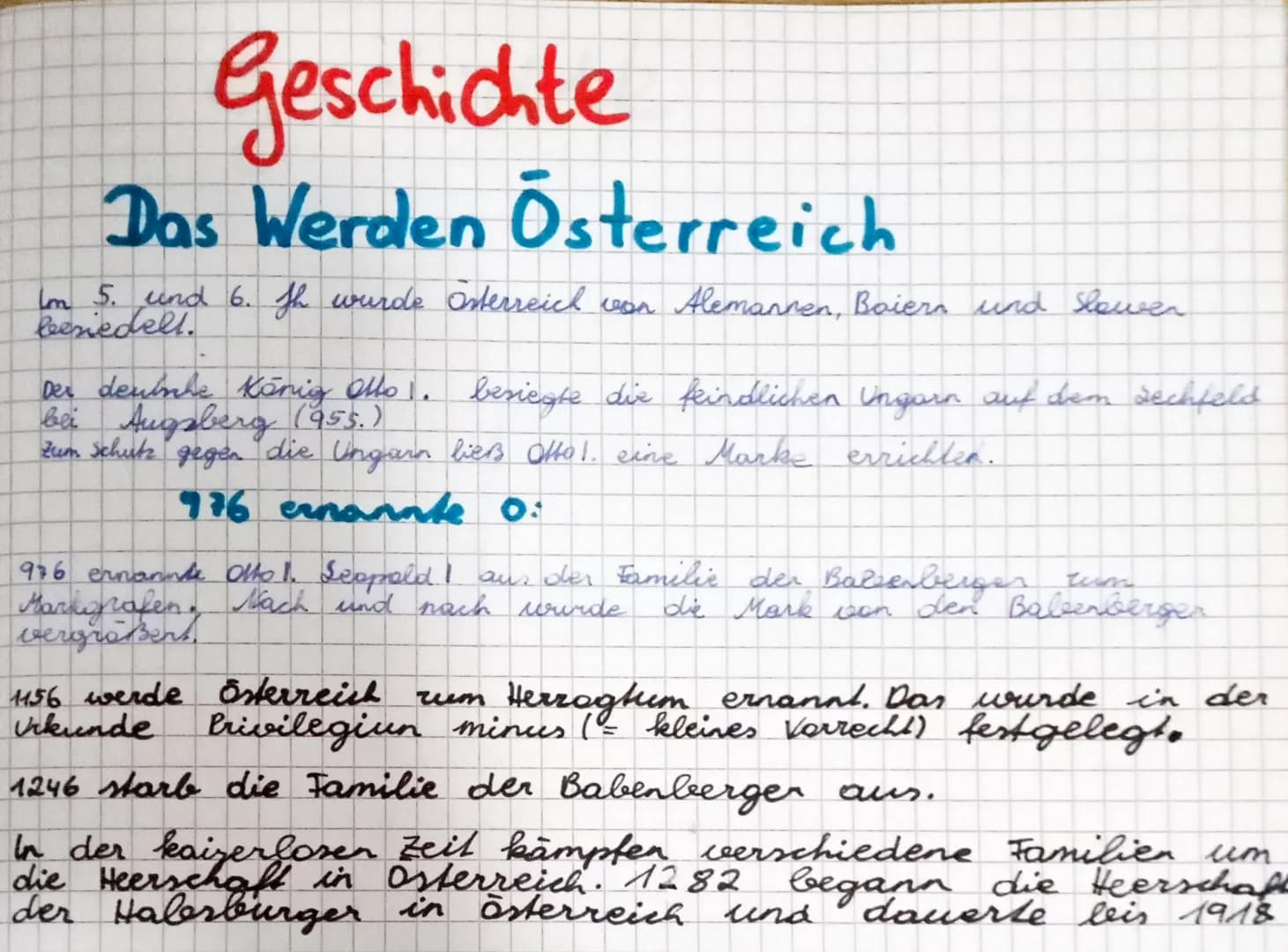 Geschichte
Das Werden Österreich
Im 5. und 6. jh wurde österreich von Alemannen, Boiern und Shower
besiedell.
Der deuinhe König llo. besiegt