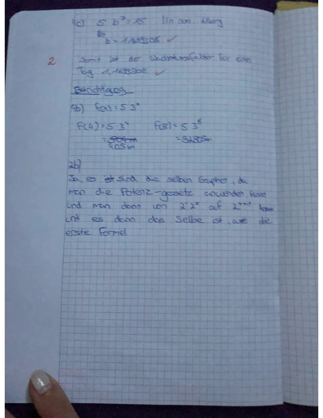 Aufgabe 3:
a) Ergänze die Tabelle.
b) Begründe, um welche Art von Wachstum es sich in den Prozessen in der Tabelle handeln könnte.
c) Stelle