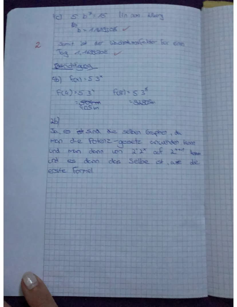 Aufgabe 3:
a) Ergänze die Tabelle.
b) Begründe, um welche Art von Wachstum es sich in den Prozessen in der Tabelle handeln könnte.
c) Stelle