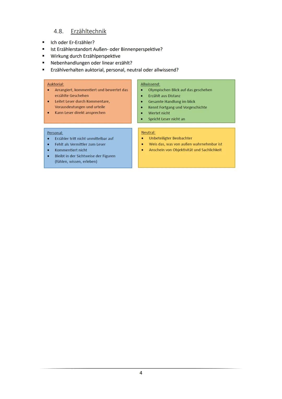 ABI 2023 - Epische Texte
Inhaltsverzeichnis
1. Epik.....
2. Kurzgeschichte.
2.1. Merkmale
2.2. Ziel
3. Parabel..
3.1. Merkmale
3.2. Ziel
4. 