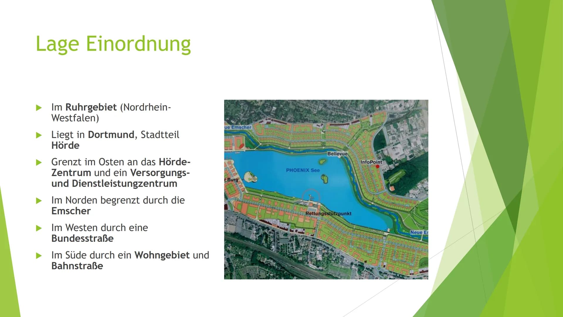 Der Phönix See
Geschichte
●
● Guter Standort für die
Stahlproduktion
●
●
●
1841: Bau der Hermannshütte
1851 Hochofenwerk -> Roheisen
Stahlwe