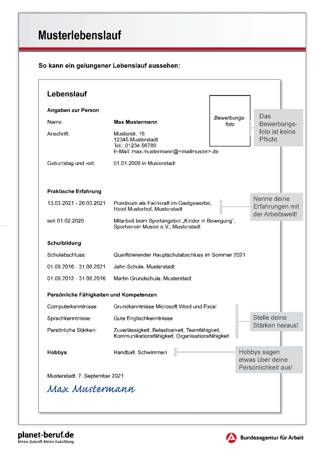 Musterbeispiel Lebenslauf 