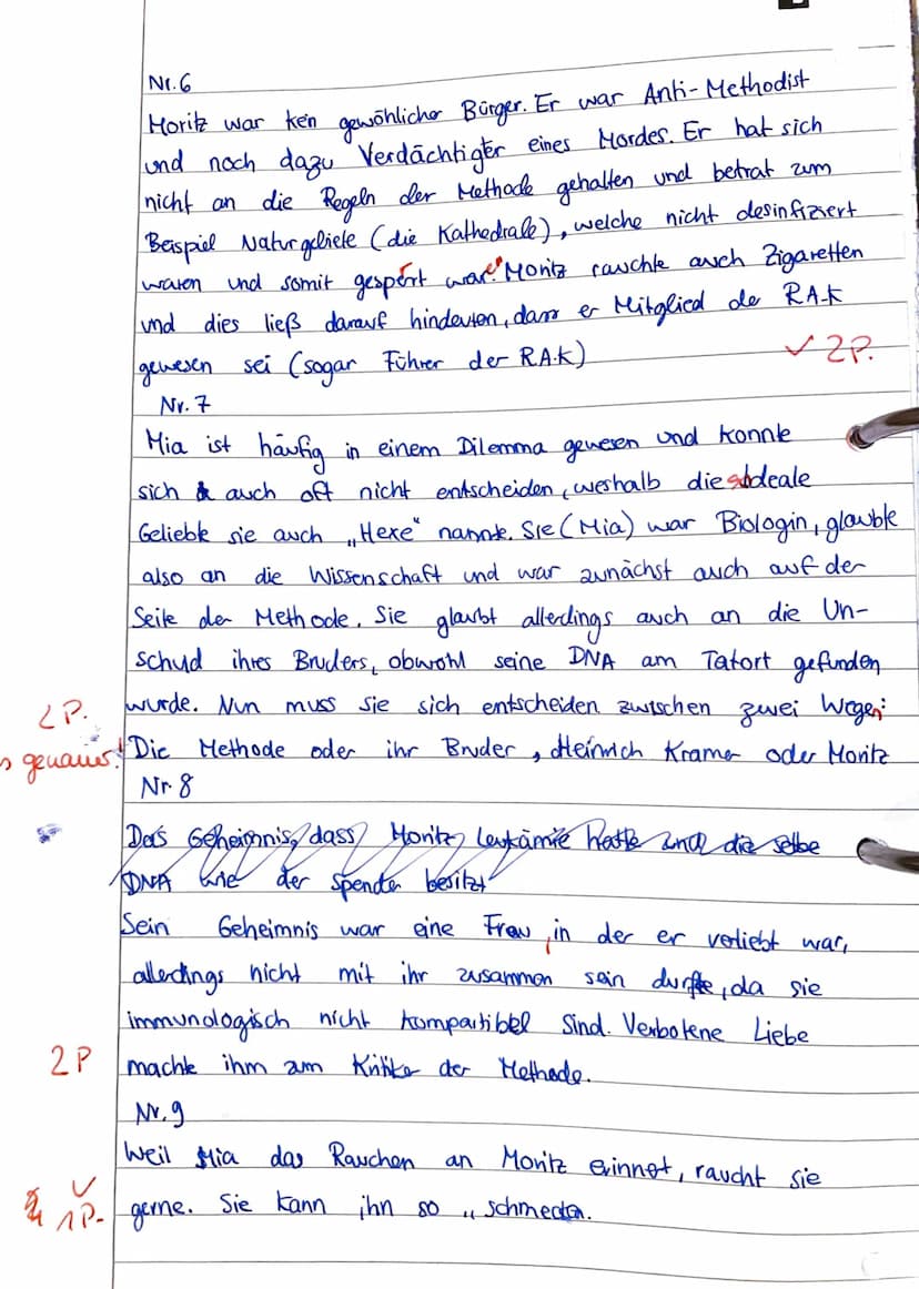 Lektüretest zu Juli Zehs Roman Corpus, Delicti
Name:
Datum: 12.01.2
1. Wie heißt Mias Verteidiger mit vollem Namen?
1 P.
2. Warum steht Mia 