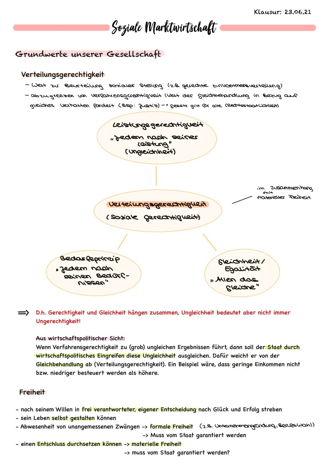 Grundwerte unserer Gesellschaft
↓↓
Soziale Marktwirtschaft
Verteilungsgerechtigkeit
- Welt zu Beurteilung sozialer Stellung (z. B. gerechte 
