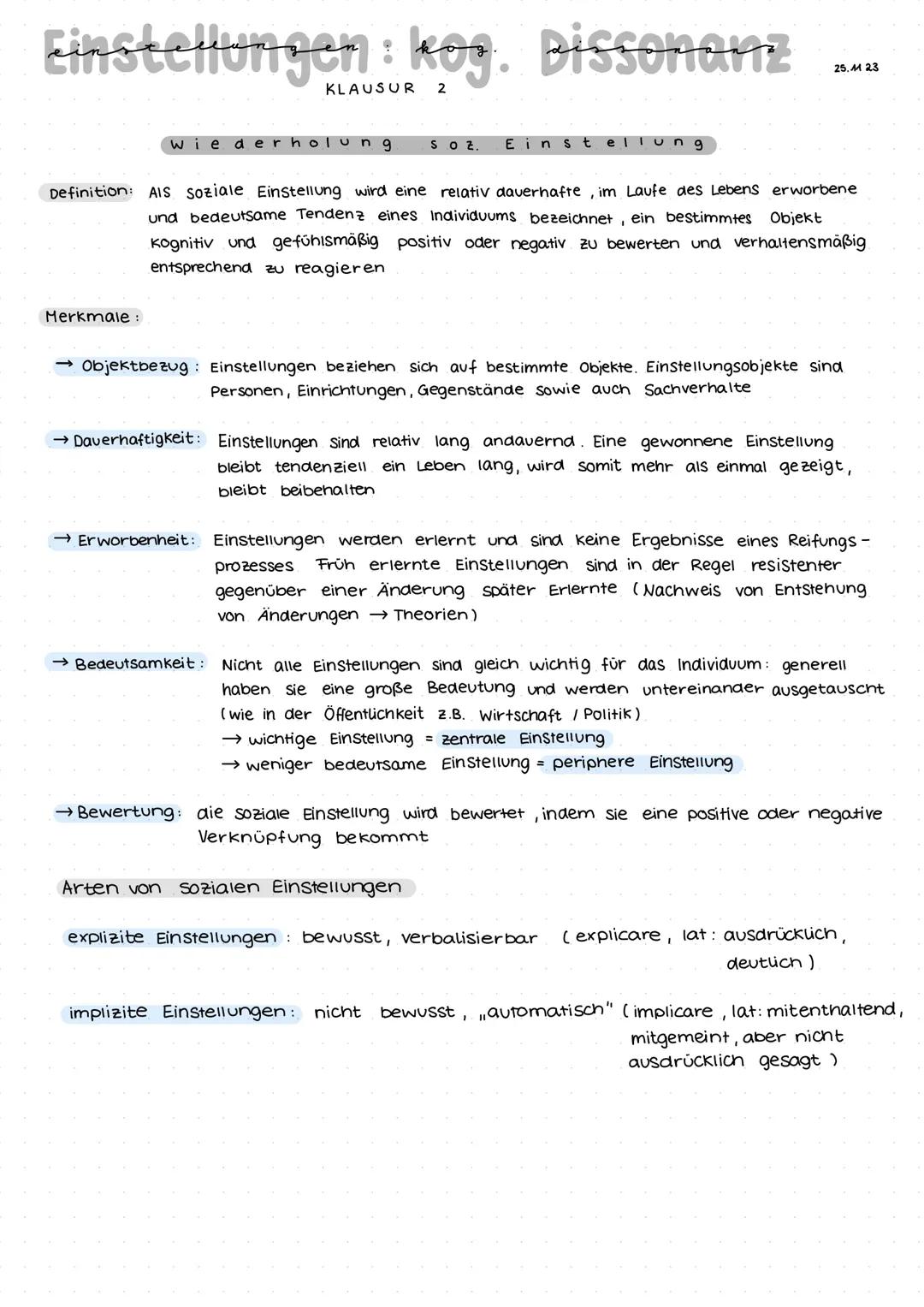 Kognitive Dissonanz + Wiederholung Experiment