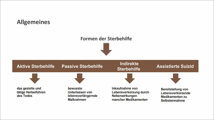 Die Sterbehilfe
in Deutschland: Eine rechtliche
und ethisch herausfordernde
Diskussion 1.
2.
3.
Allgemeines
1.1 Definition
1.2 Formen der St