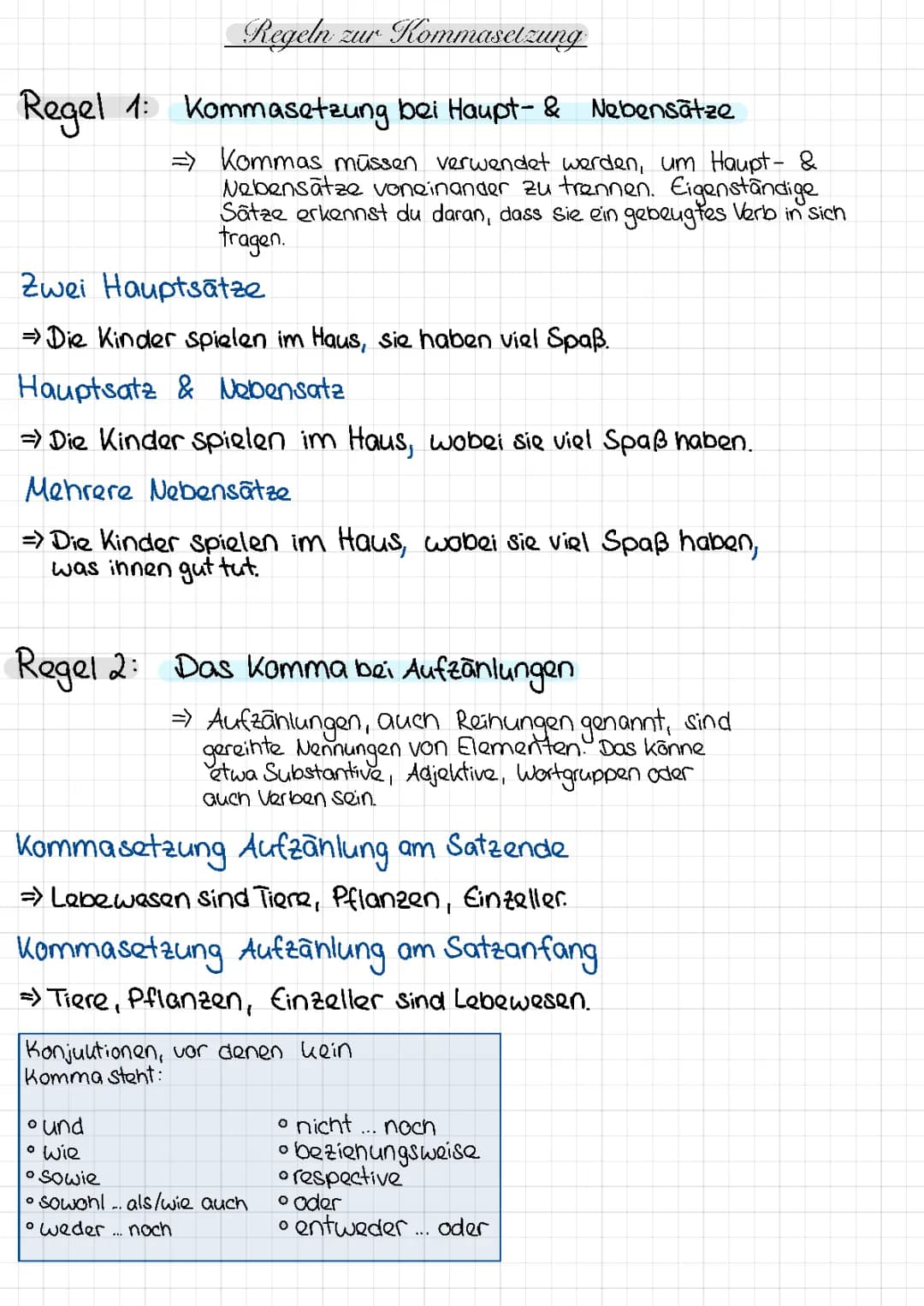 Regeln Kommasetzung 