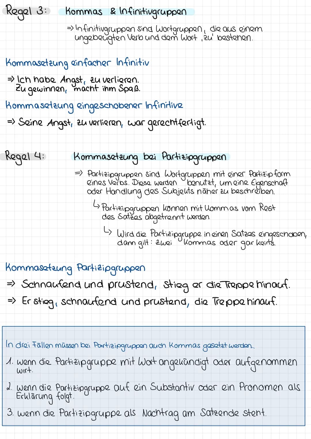 Regeln zur Kommasetzung
Regel 1: Kommasetzung bei Haupt- & Nebensätze
=> Kommas müssen verwendet werden, um Haupt- &
Nebensätze voneinander 