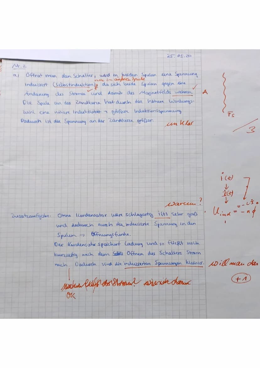 11 Physik 5-stündig
Aufgabe 1: Warm up!
a) Gib das Induktionsgesetz an.
b) Nenne die Lenzschen Regel
Aufgabe 2: Zündanlage Ottomotor
Klausur