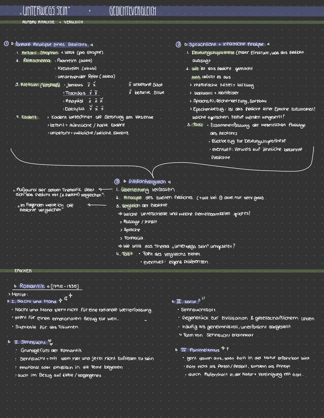 ..UNTERWEGS SEIN"
AUFBAU ANALYSE + VERGLEICH
▸ formale. Analyse eines Gedichts. 4
... Anzani Strophen +. verse (pro strophe).
a. Reimschema 