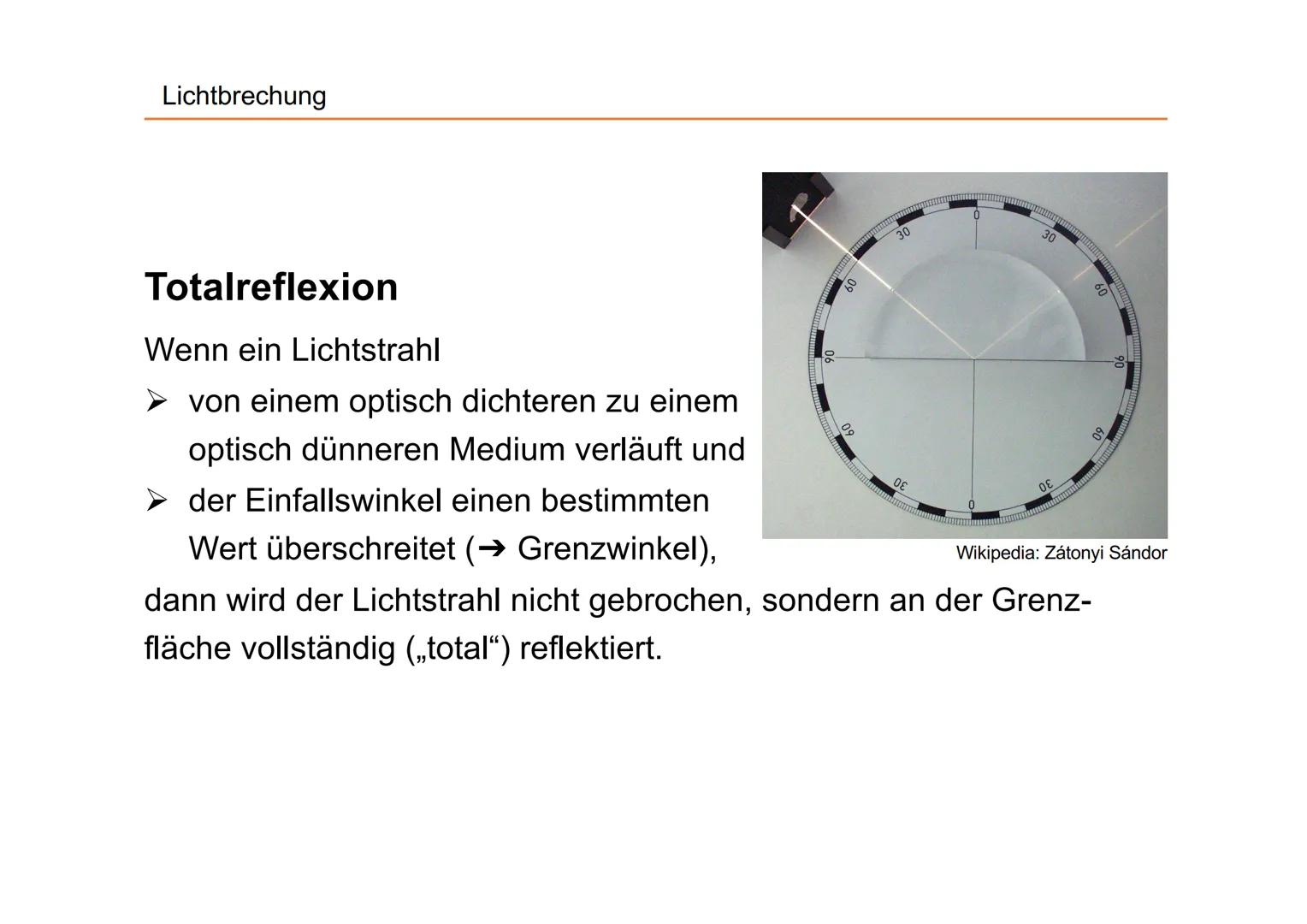 # Licht-
brechung # Lichtbrechung

Wenn ein Lichtstrahl von
einem durchsichtigen Stoff
in einen anderen durch-
sichtigen Stoff übergeht,
dan