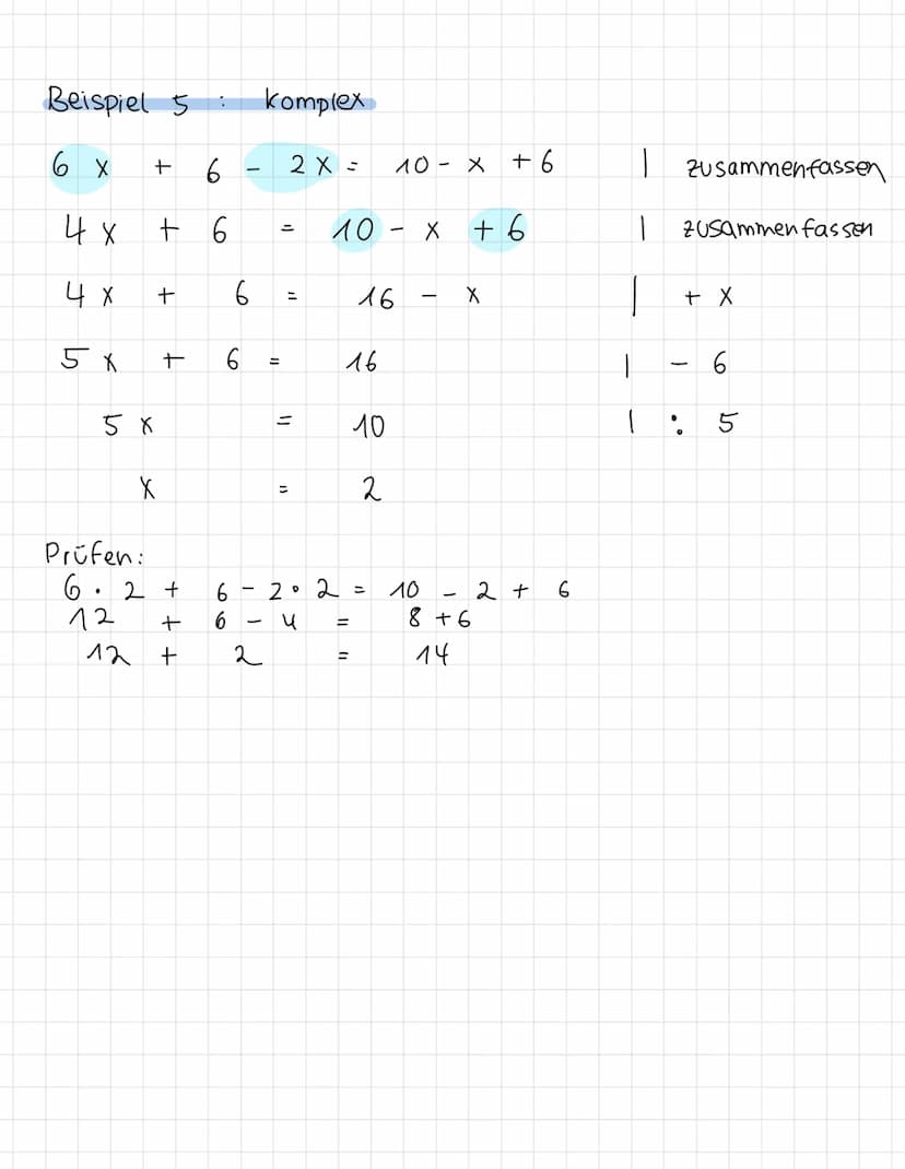 1 Äquivalenzumformungen
Aquivalenzumformungen verwendet man um Gleichungen zu lösen.
Durch die Grundrechenarten Addition, subtraktion, Multi