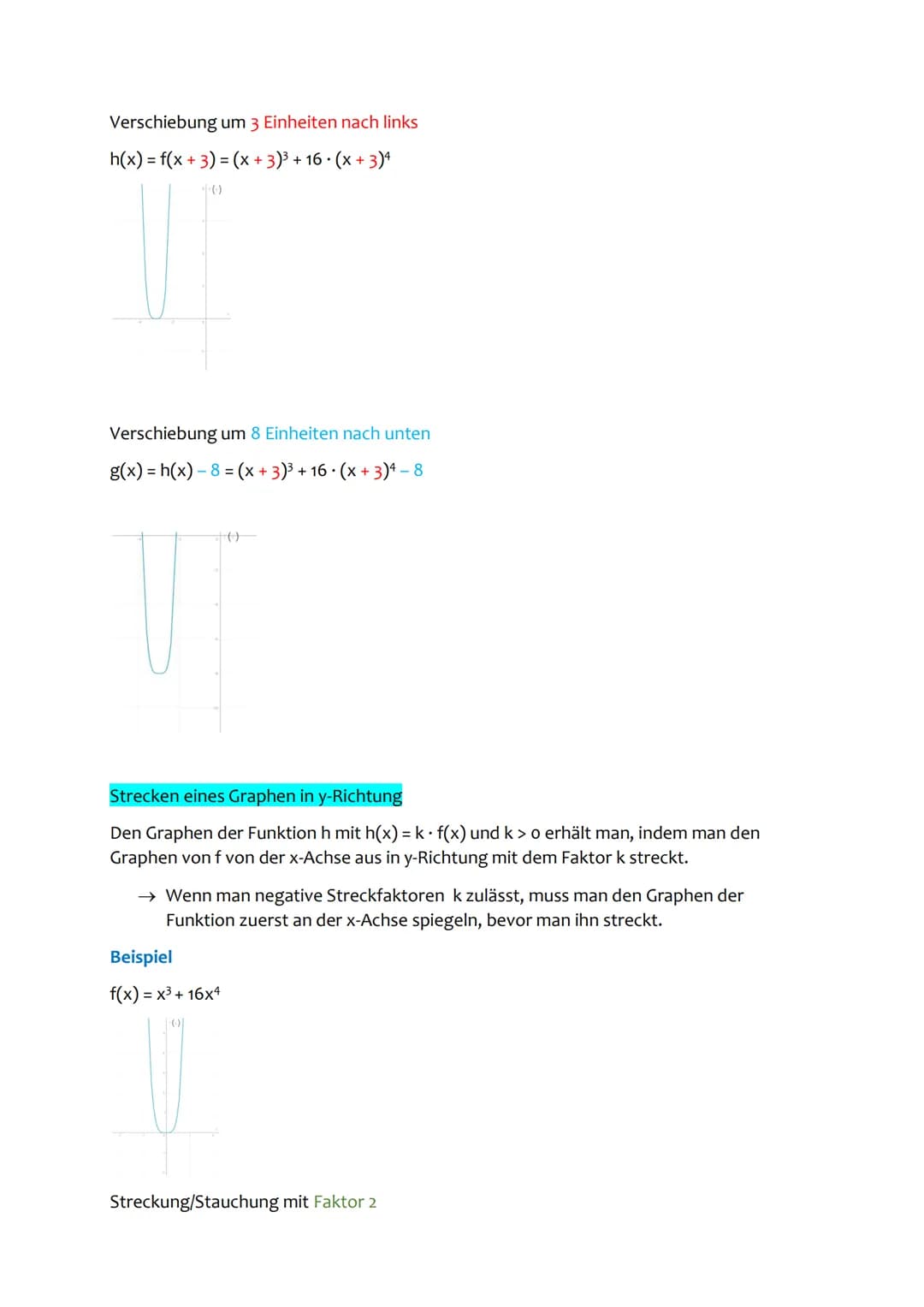 Matheklausur
Themen
1) Verschieben und Strecken von Graphen
2) Mittlere Änderungsrate - Differenzquotient
3) Momentane Änderungsrate
4) Die 