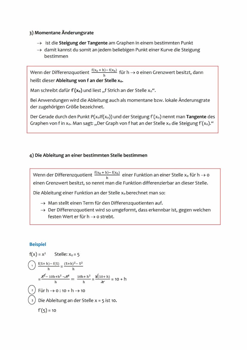Matheklausur
Themen
1) Verschieben und Strecken von Graphen
2) Mittlere Änderungsrate - Differenzquotient
3) Momentane Änderungsrate
4) Die 
