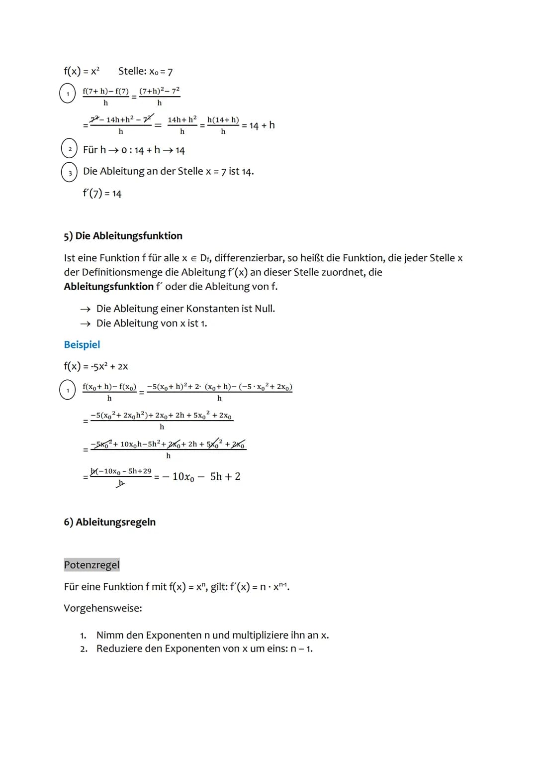 Matheklausur
Themen
1) Verschieben und Strecken von Graphen
2) Mittlere Änderungsrate - Differenzquotient
3) Momentane Änderungsrate
4) Die 