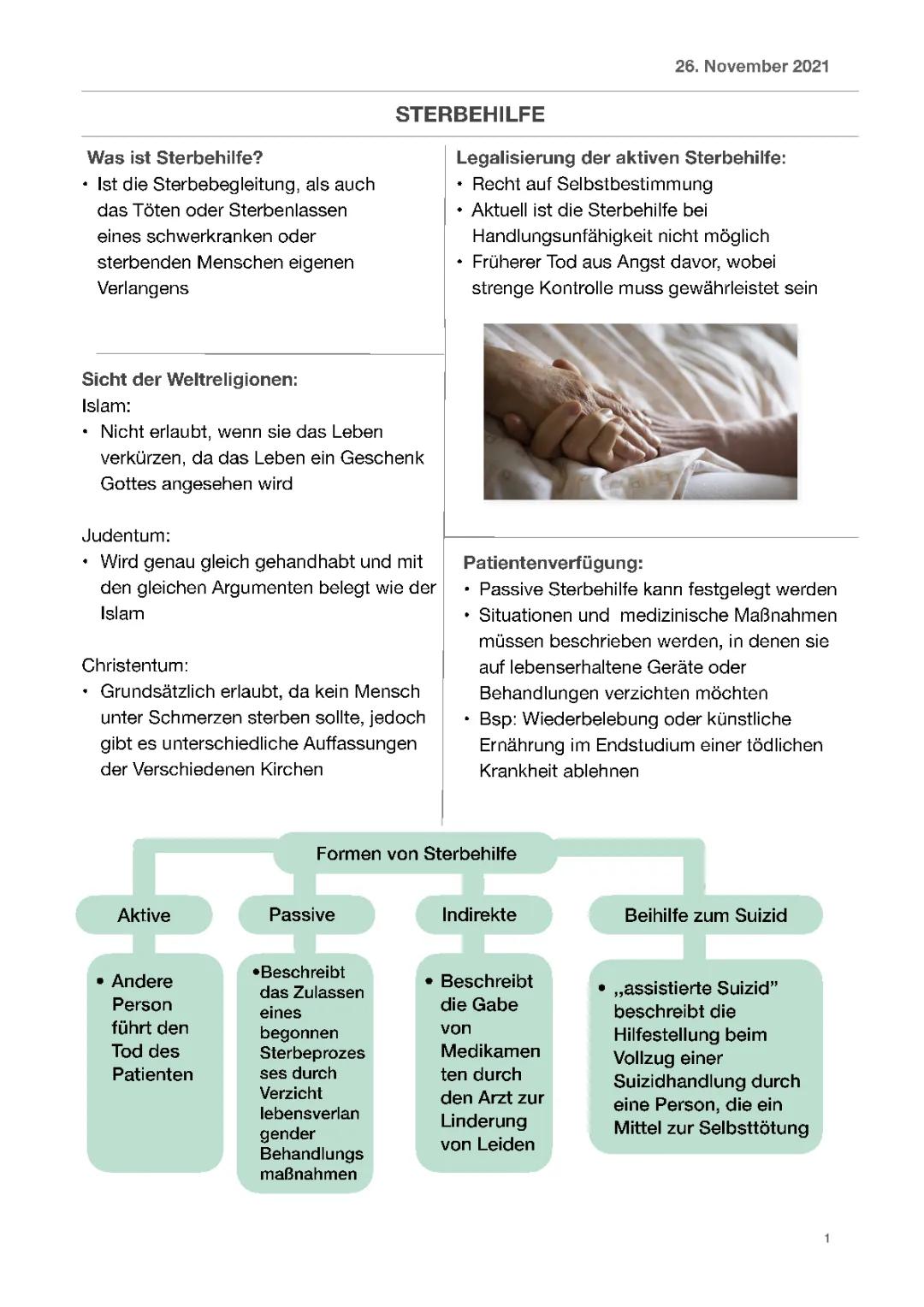 Aktive Sterbehilfe und Patientenverfügung einfach erklärt