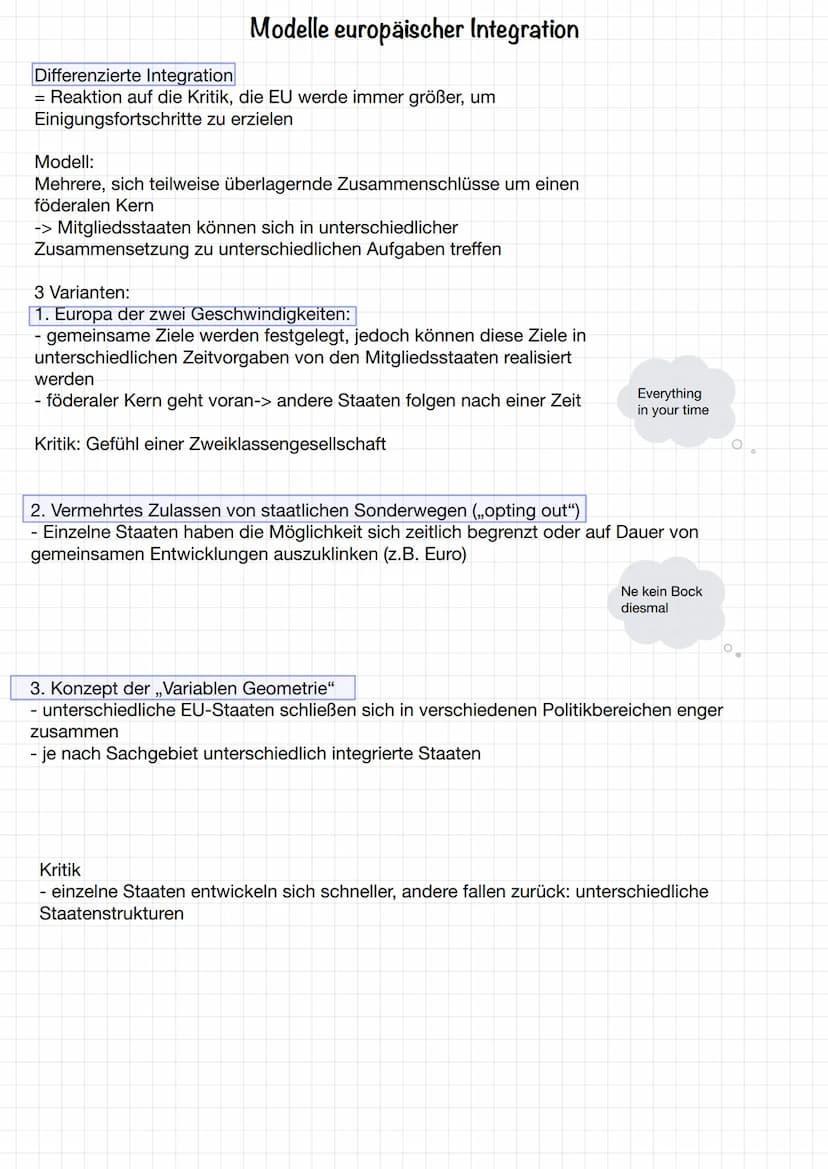 Föderalismus
= die EU als Bundesstaat
Modelle europäischer Integration
Ansatz:
-Sicherung von Frieden und Demokratie in
Europa erfordert Ein
