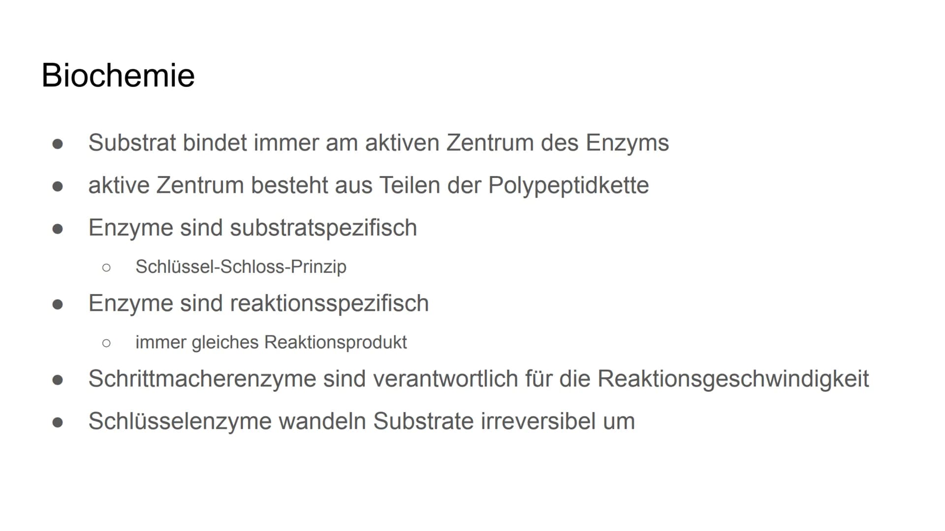 Enzyme Gliederung
Definition
Biochemie
●
Enzymkinetik
● Nomenklatur
Klassifizierung
Systematik
Regulation von Stoffwechselprozessen
Bedeutun