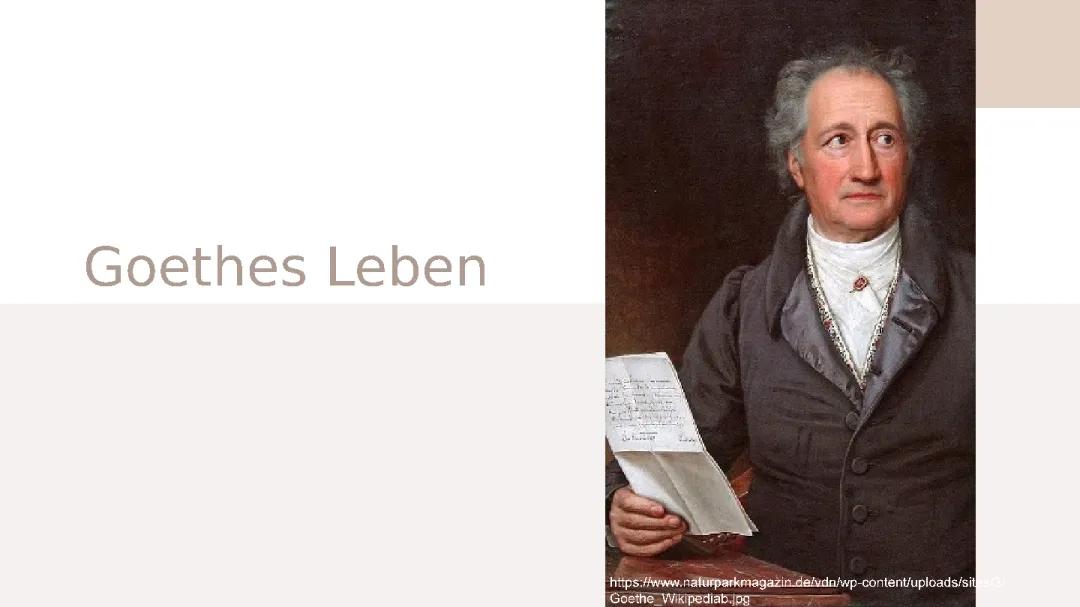 Johann Wolfgang von Goethe Leben Lebenslauf Literatur Weimarer Klassik 