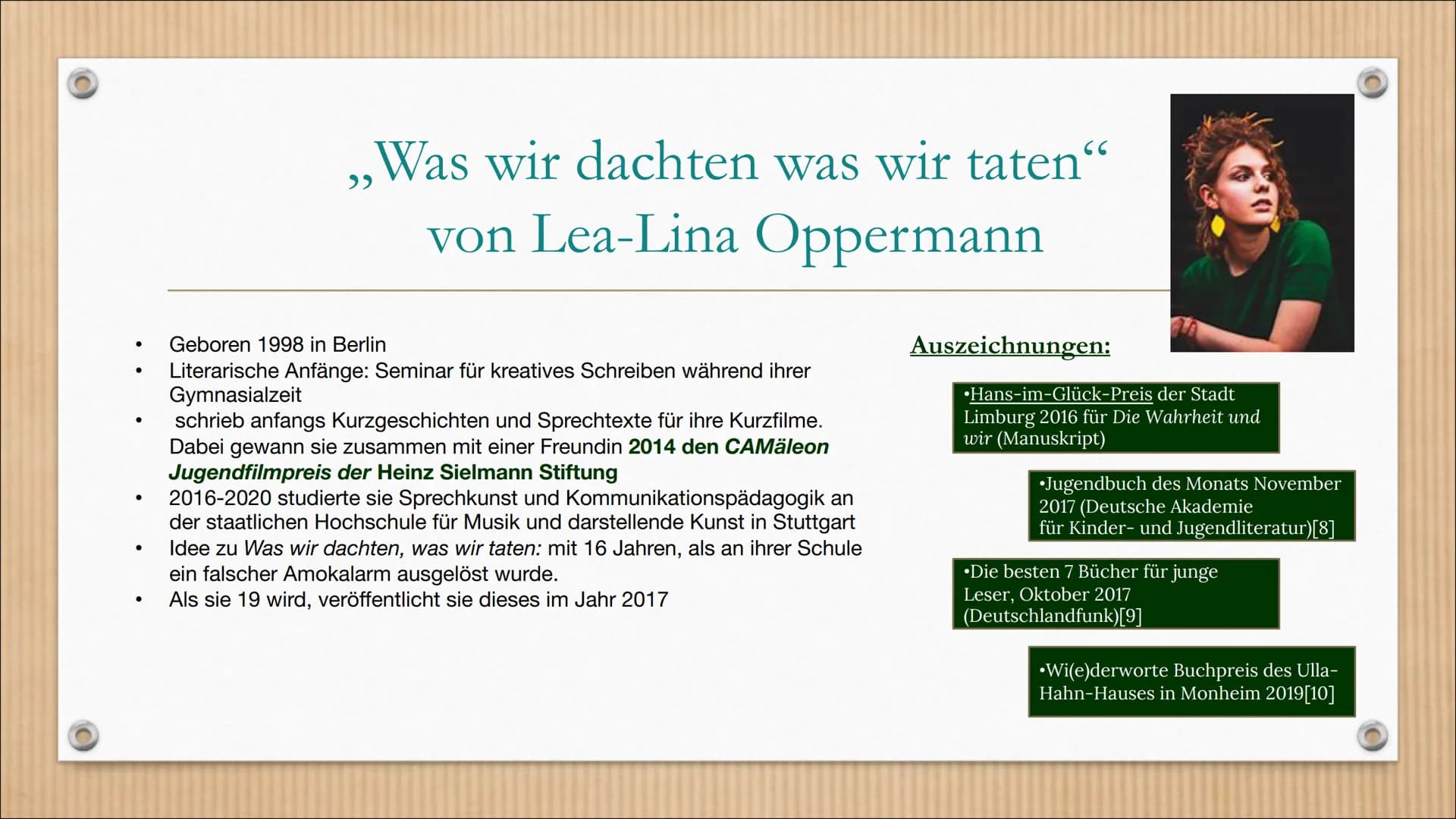 Was wir dachten, was wir taten – Zusammenfassung und Charaktere