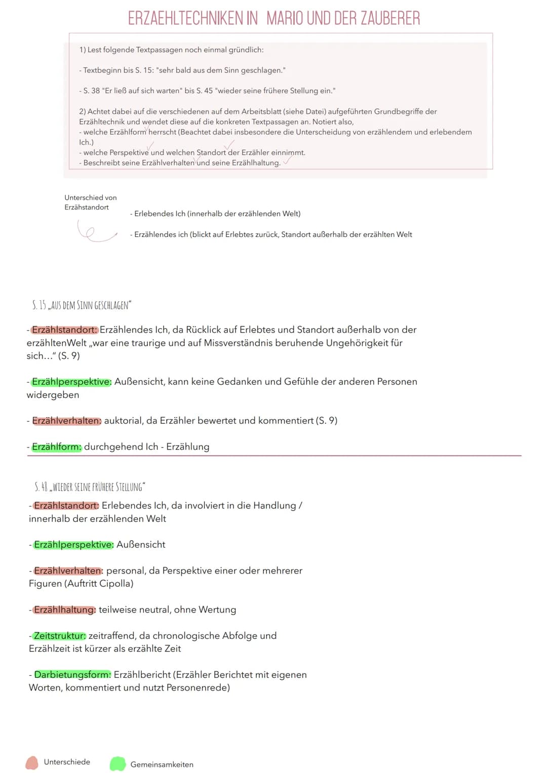 1) Lest folgende Textpassagen noch einmal gründlich:
- Textbeginn bis S. 15: "sehr bald aus dem Sinn geschlagen."
- S. 38 "Er ließ auf sich 