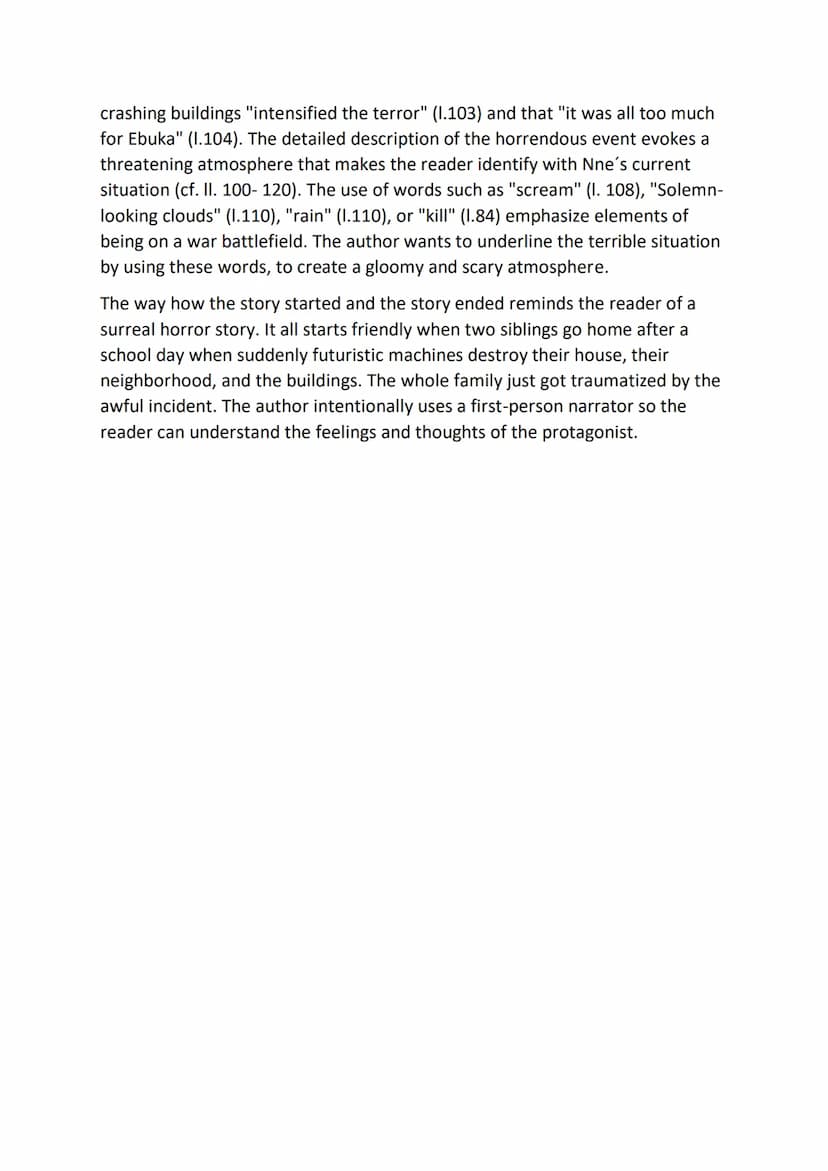 Homeless Analysis
The narrator is a first-person narrator, who is also the main character of the
story (I. 1 "my", I. 3 "I"). The use of a f