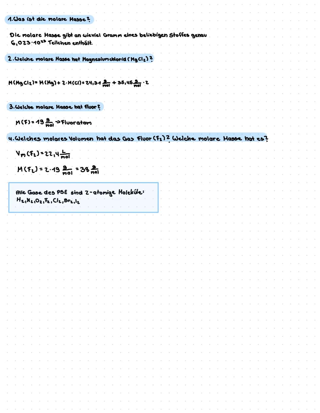 لمسممه
Was ist das Mol?
Das Mol ist die Einheit der Stoffmenge n. Sie gibt die Teilchenzahl einer
Stoffportion an. 1 mol = 6° 1025 Teilchen.