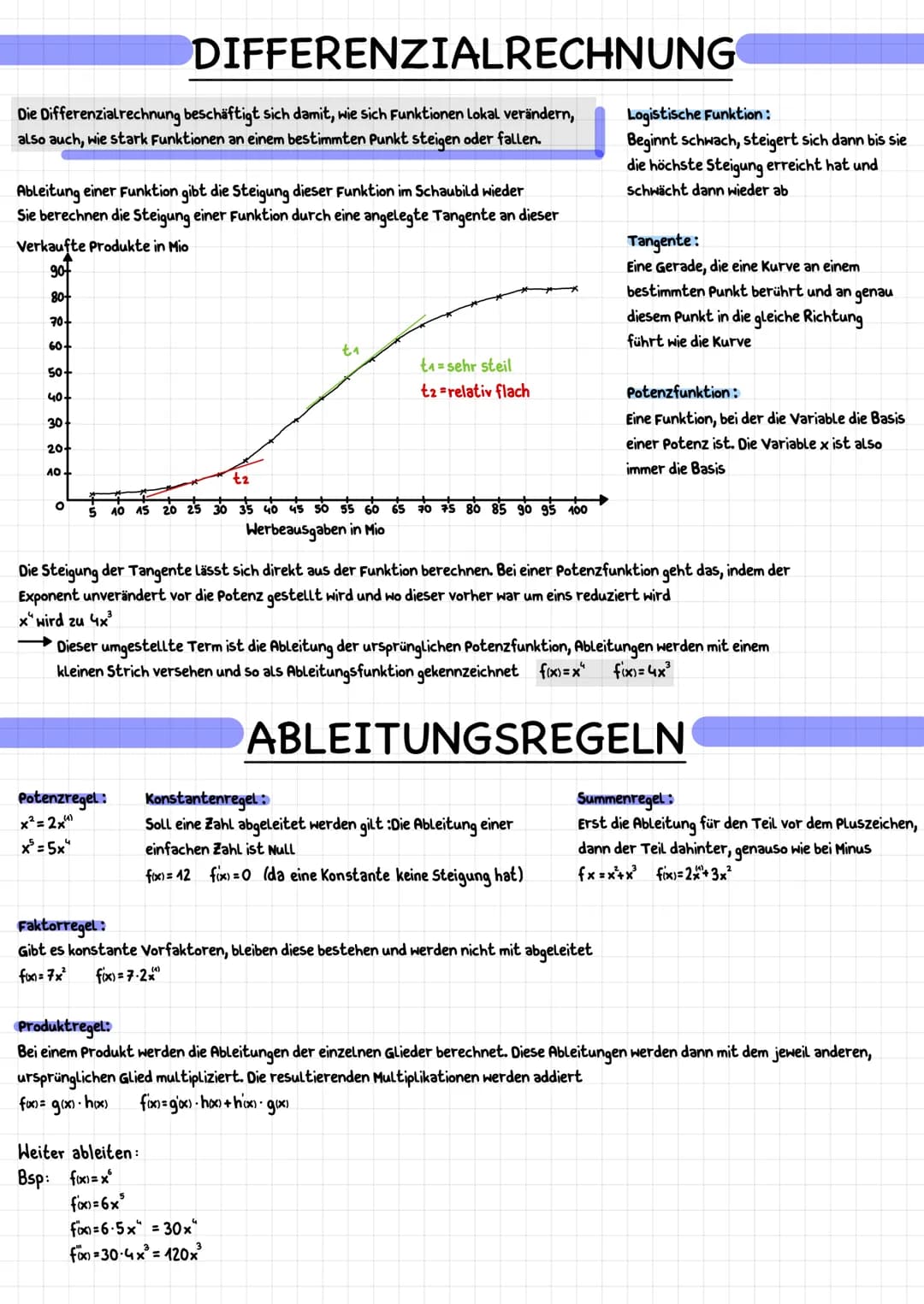 Die Differenzialrechnung beschäftigt sich damit, wie sich Funktionen Lokal verändern,
also auch, wie stark Funktionen an einem bestimmten Pu