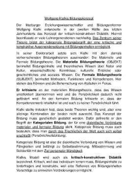 Know Wolfgang Klafkis Bildungskonzept thumbnail