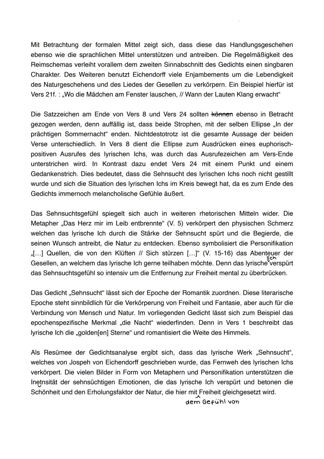 ,,Sehnsucht" von Joseph von Eichendorff
Analyse eines lyrischen Textes
Das Gedicht ,,Sehnsucht", welches von Joseph von Eichendorff geschrie