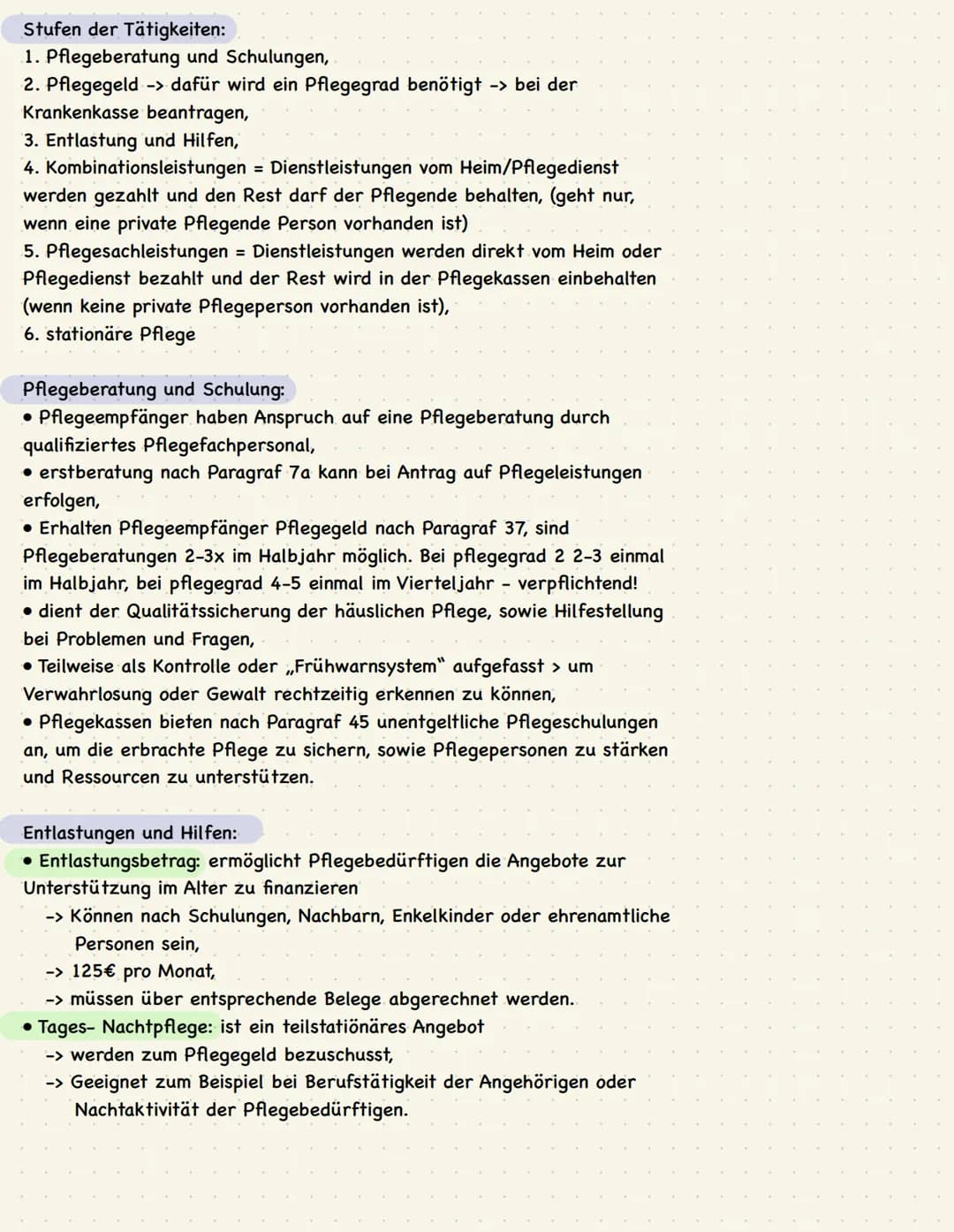 Sicherstellung folgender Aspekte:
→> Ressourcenerhalt durch Förderung der vorhandenen Fähigkeiten des Pflegeempfängers,
→> Ermöglichung eine