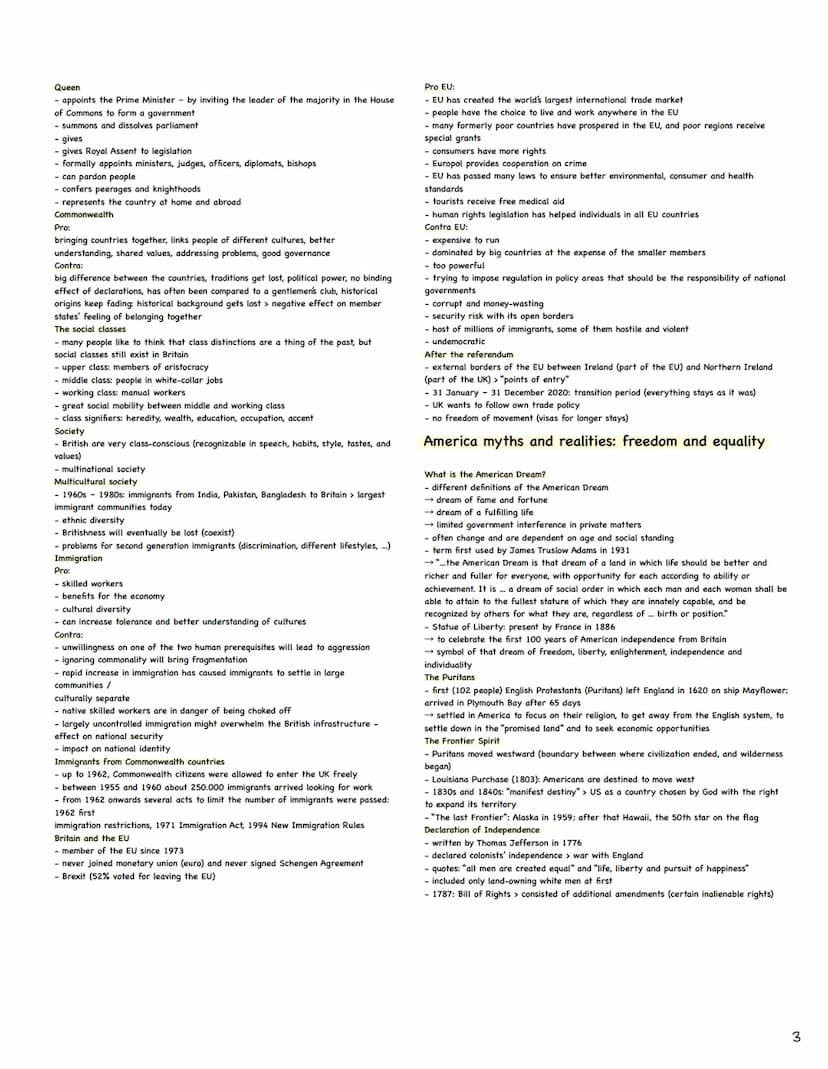 Englisch Abitur Zusammenfassung
1. Studying and working in a globalized world (1-2)
2. Traditions and changes in politics and society: the U