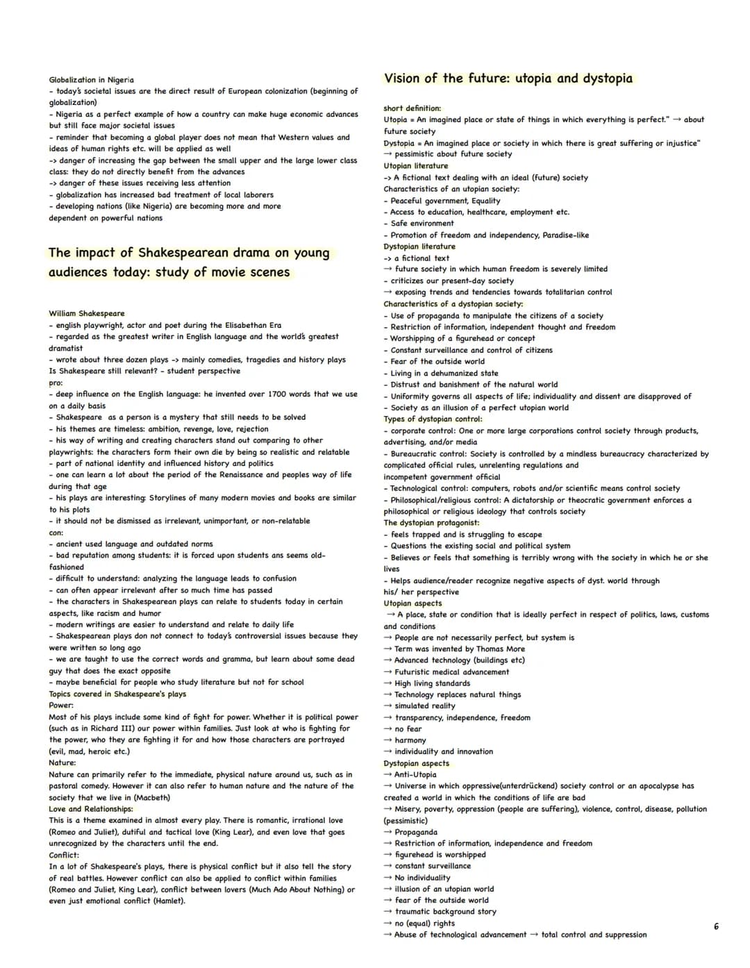 Englisch Abitur Zusammenfassung
1. Studying and working in a globalized world (1-2)
2. Traditions and changes in politics and society: the U