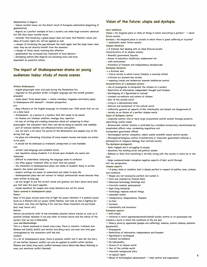 Englisch Abitur Zusammenfassung
1. Studying and working in a globalized world (1-2)
2. Traditions and changes in politics and society: the U