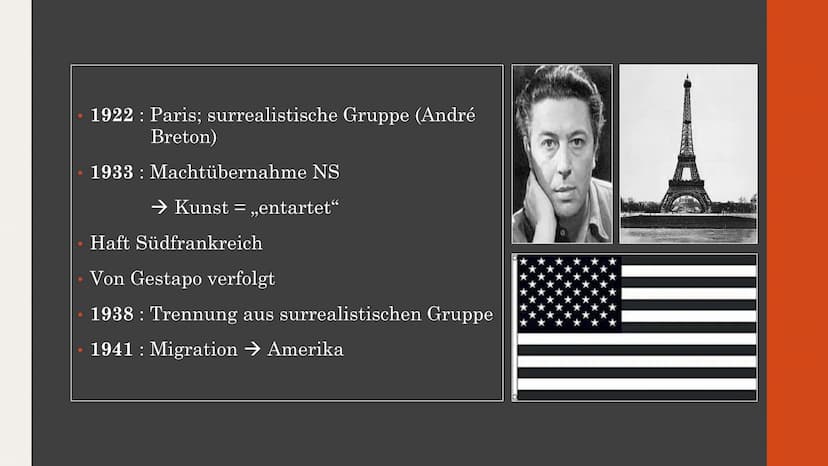 Max Ernst
und
seine Kunst
Von Amelie und Liv
Q2 Kunst GK - Frau Lainck Inhalt
1. Kurzbiografie Max Ernst
2. Kunstwerke
3.
2.1
• 2.2
●
• 2.3
