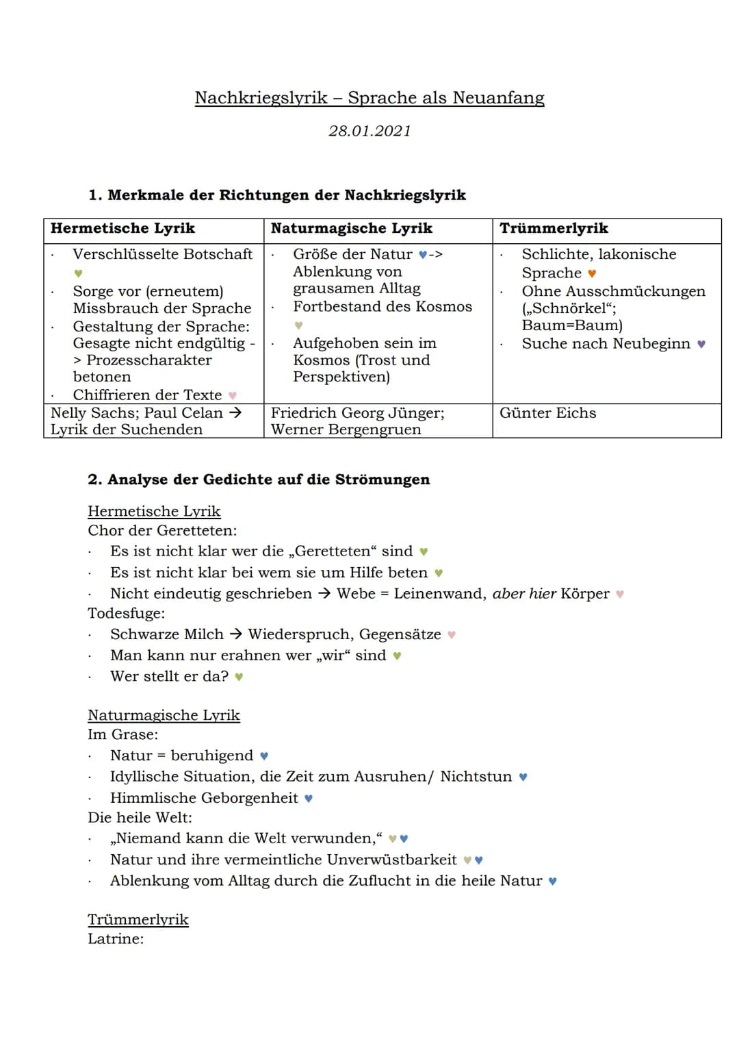 
<h2 id="hermetischelyrik">Hermetische Lyrik</h2>
<p>Die hermetische Lyrik kennzeichnet sich durch eine verschlüsselte Sprache, die nicht en