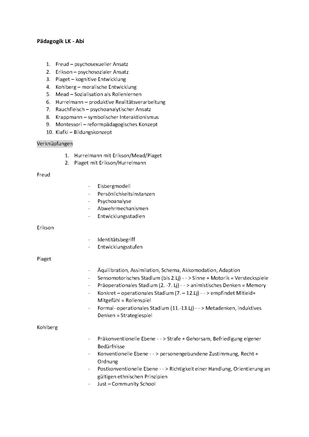 Freud Phasen Übersicht für Prüfungsvorbereitung: Anale, Phallische und Genitale Phase