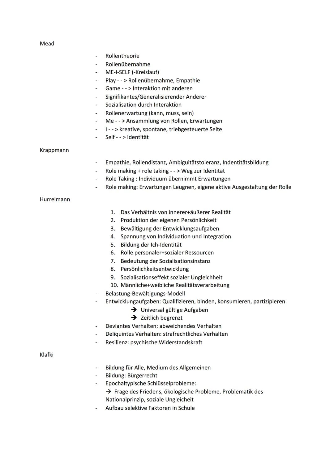 Pädagogik LK - Abi
1. Freud- psychosexueller Ansatz
2. Erikson - psychosozialer Ansatz
3. Piaget-kognitive Entwicklung
4. Kohlberg - moralis